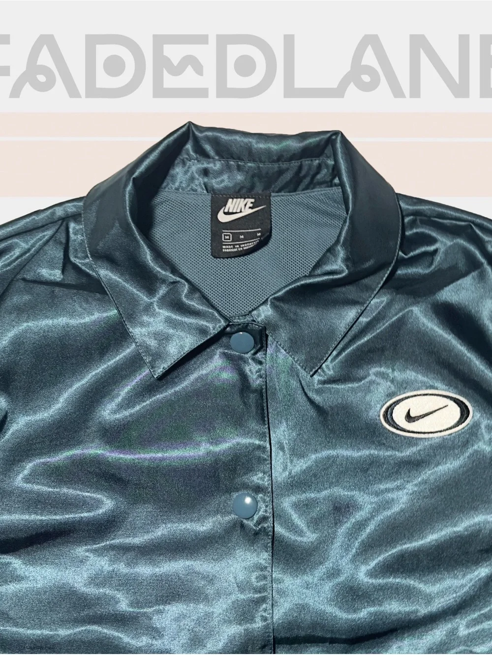 Nike Women's Blue Cropped Coach Jacket